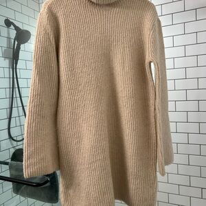 Cozy Cream Turtleneck Sweaterdress